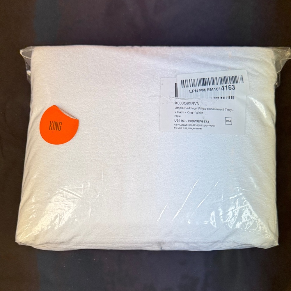 Utopia Bedding Pillow Encasement Terry 2 pack White King Size Bedding